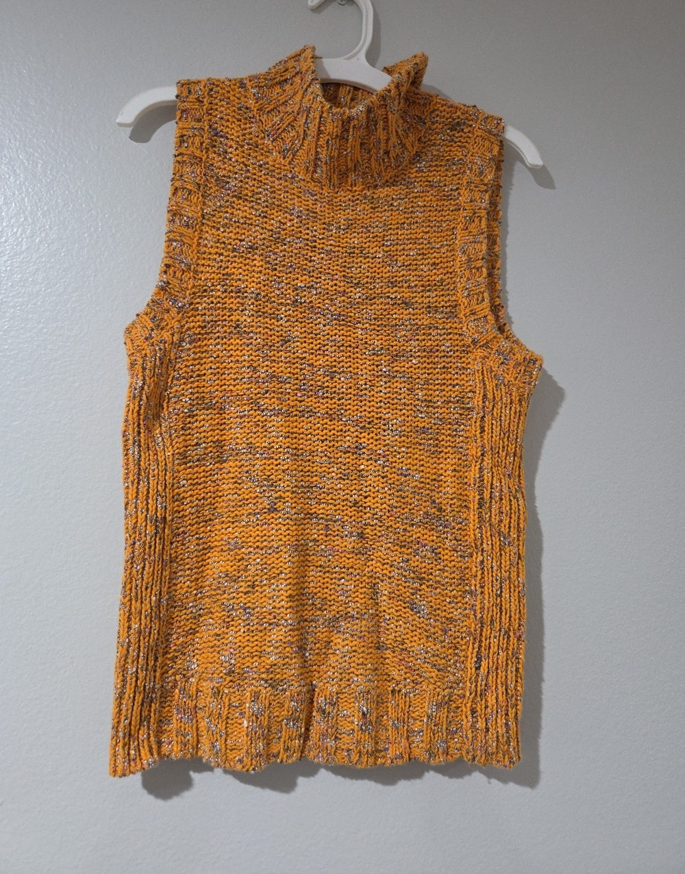 Anthropologie Sleeveless Cowlneck Sweater - Mustard Yellow